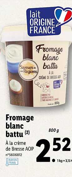 fromage blanc battu saveurs de nos régions