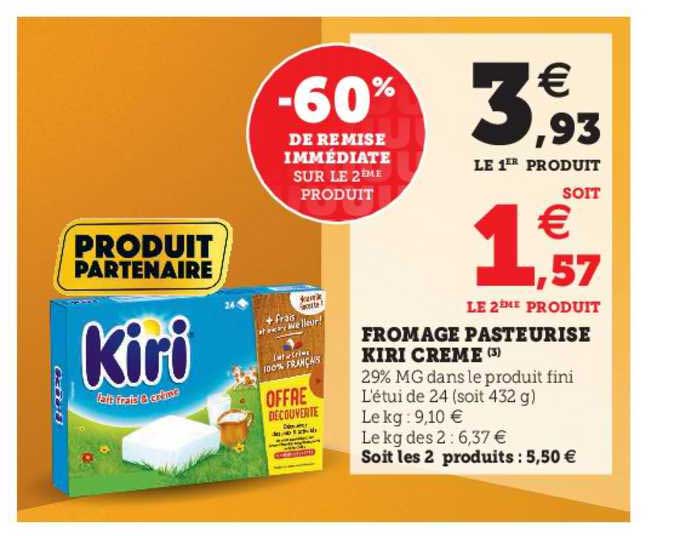 Fromage Pasteurisé Kiri Crème