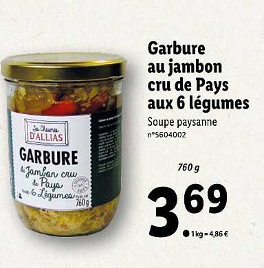 garbure au jambon cru de pays aux 6 légumes