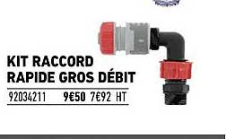 kit raccord rapide gros débit