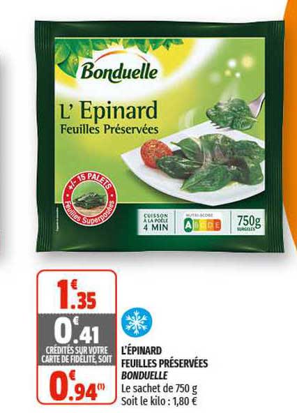 L'épinard Feuilles Préservées Bonduelle