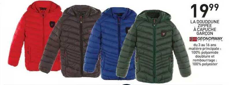la doudoune zippée à capuche garçon geonorway