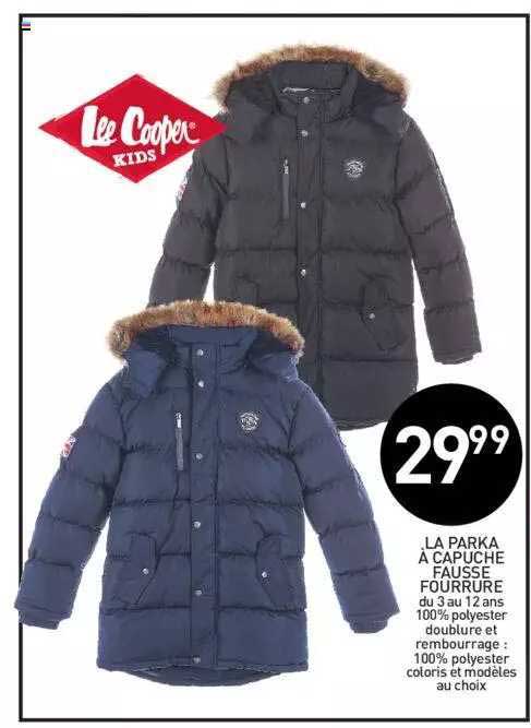 la parka à capuche fausse fourrure lee cooper kids