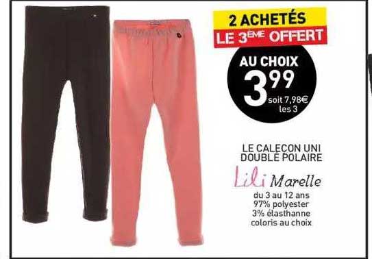 le caleçon uni double polaire lili marelle