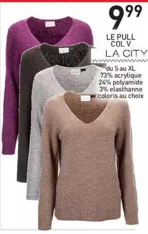le pull col v la city