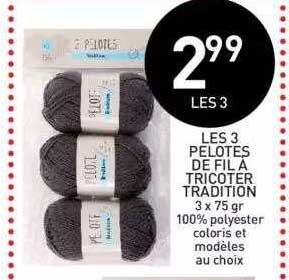 les 3 pelotes de fil à tricoter tradition