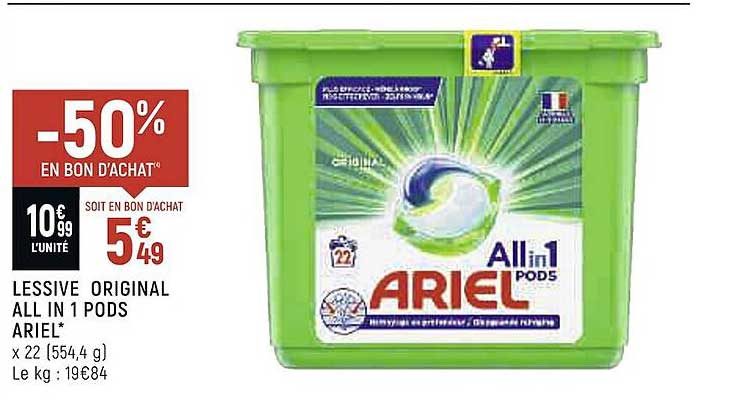 lessive original all in 1 pods ariel