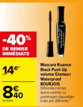 Mascara Nuance Black Push Up Volume Glamour Waterproof Bourjois