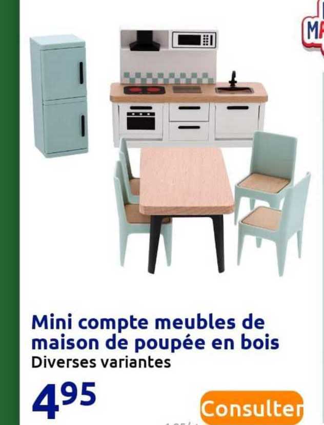 mini compte meubles de maison de poupée en bois