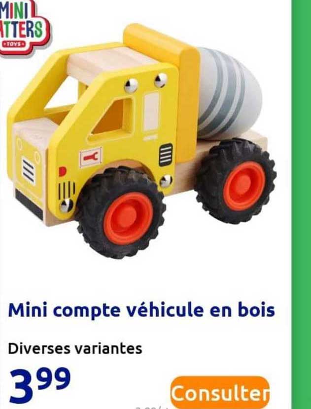 mini compte véhicule en bois