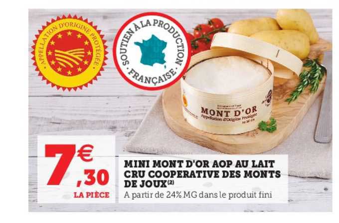 mini mont d'or aop au lait cru coopérative des monts de joux