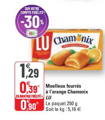 Moelleux Fourrés à L'orange Chamonix Lu