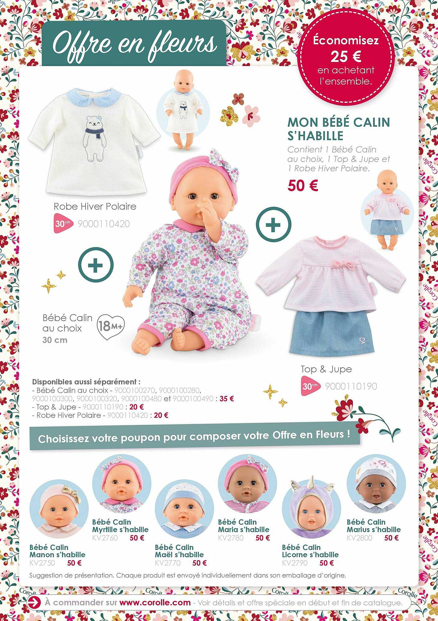 mon bébé calin s'habille : robe hiver polaire, top & jupe