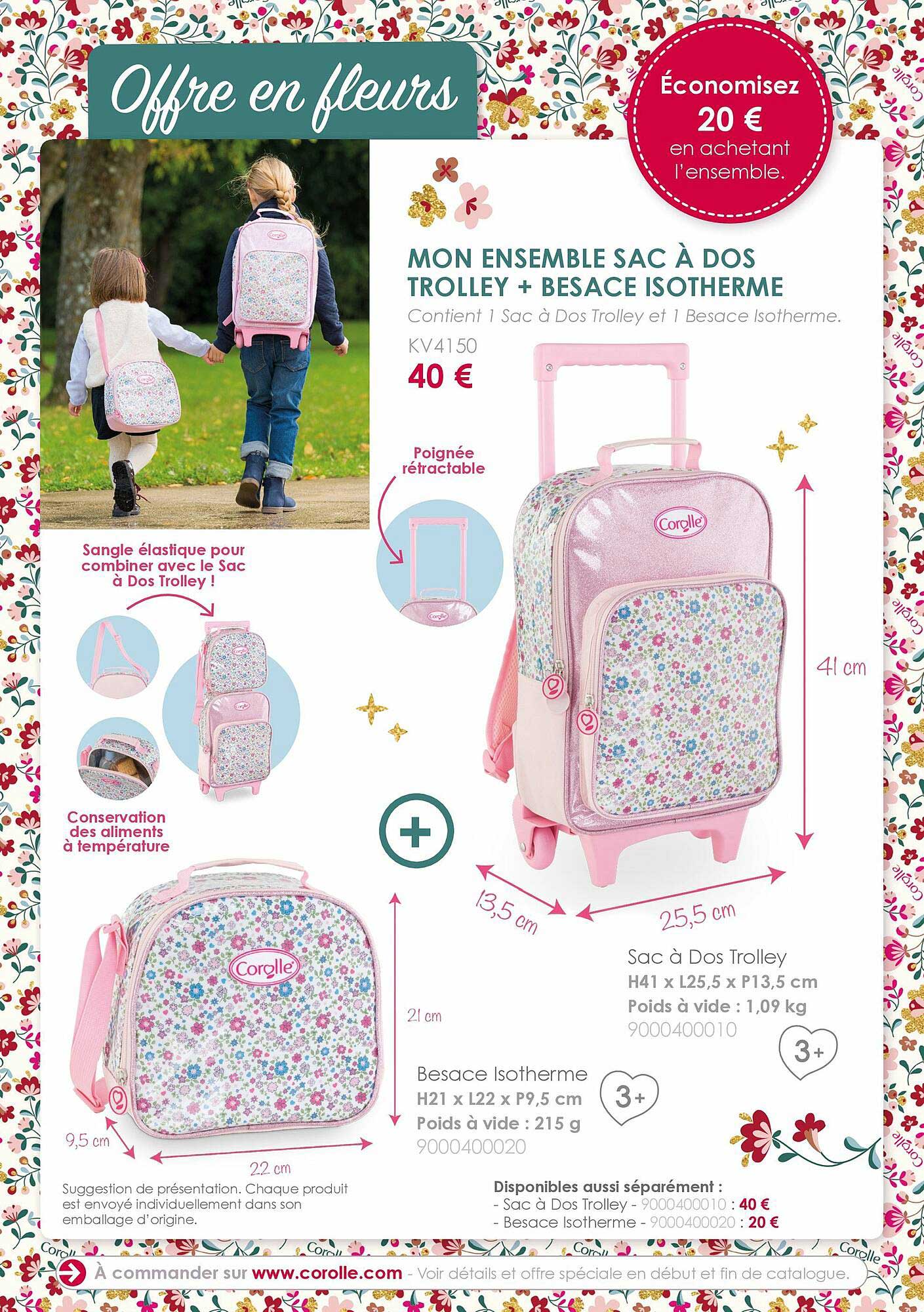 mon ensemble sac à dos trolley + besace isotherme