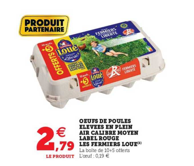Oeufs De Poules élevées En Plein Air Calibre Moyen Label Rouge Les Fermiers Loué