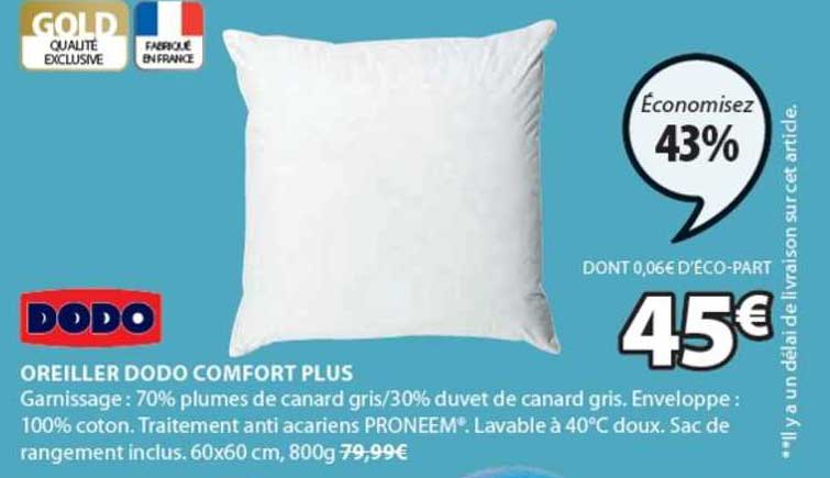 Oreiller Dodo Comfort Plus Dodo