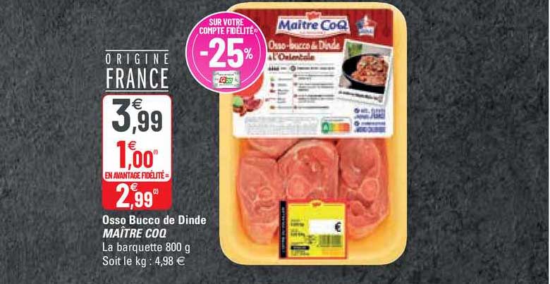 osso bucco de dinde maître coq