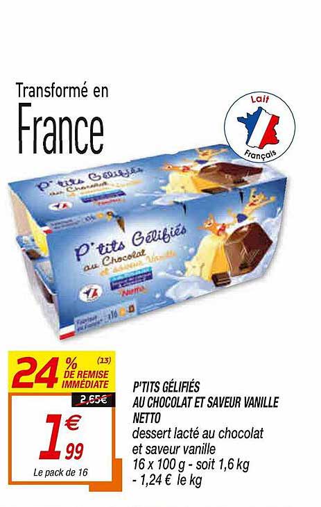 p'tits gélifiés au chocolat et saveur vanille netto