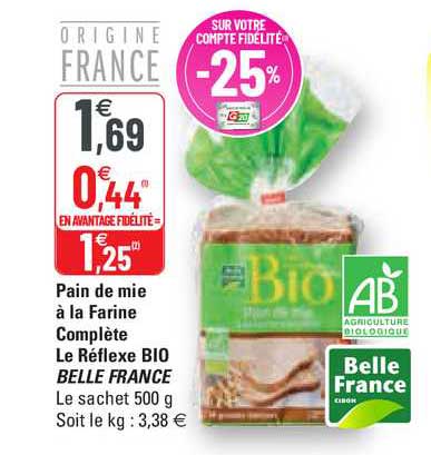pain de mie à la farine complète le réflexe bio belle france