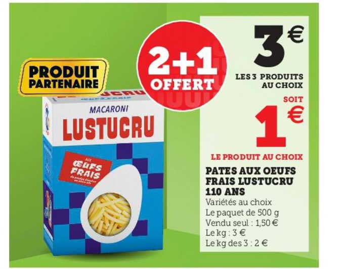 pâtes aux oeufs frais lustucru 110 ans