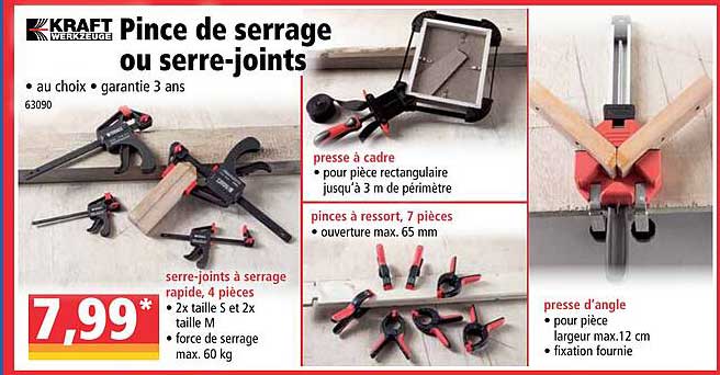 pince de serrage ou serre-joints kraft werkzeuge