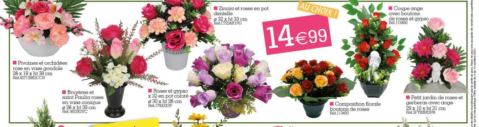 pivoines et orchidées rose en vase gondole, bruyères et saint paulia roses en vase conique, roses et gypso x32 en pot coloré, composition florale boutons de roses, coupe ange avec boutons de rose