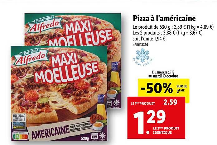 Pizza à L'américaine Alfredo