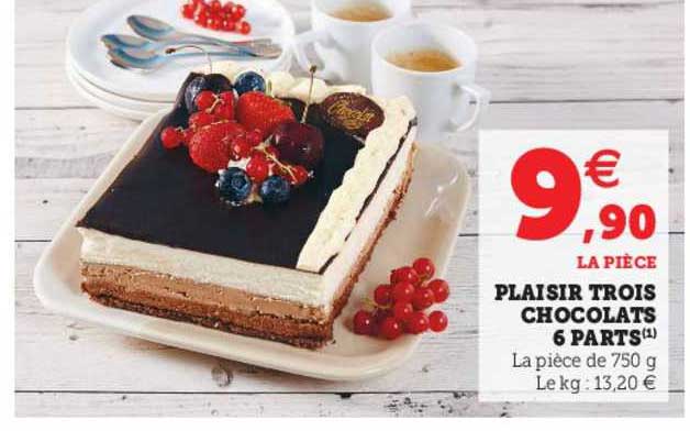 plaisir trois chocolats 6 parts