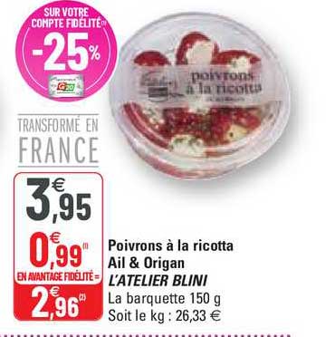 poivrons à la ricotta ail & origan l'atelier blini