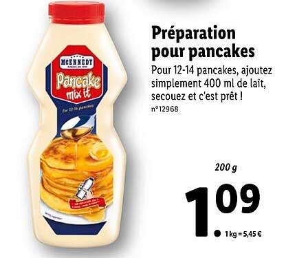 préparation pour panckes mcennedy