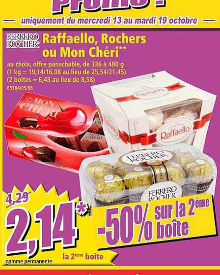 raffaello, rochers ou mon chéri