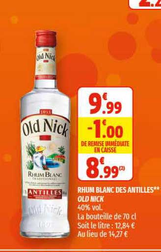 rhum blanc des antilles old nick