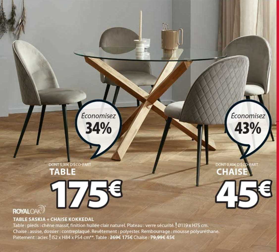 royal oak table saskia + chaise kokkedal