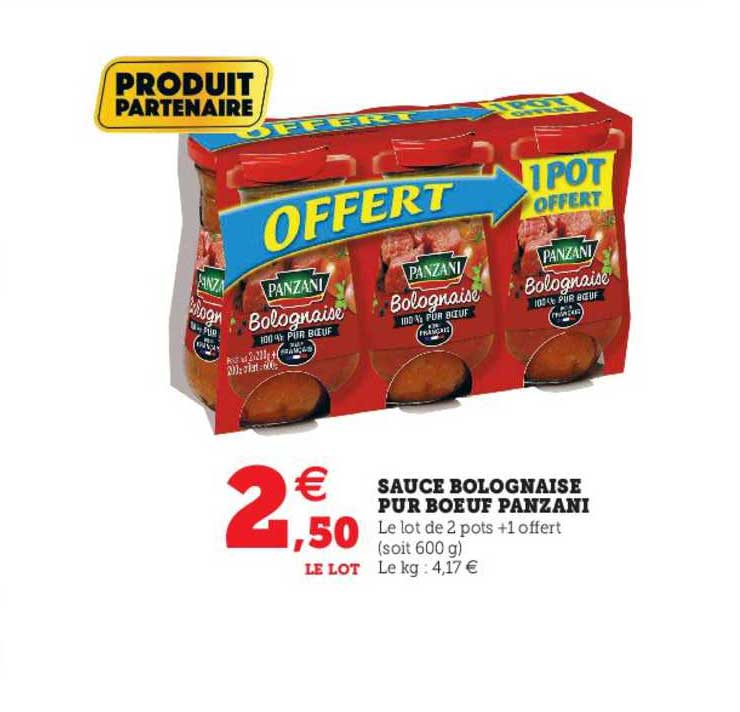 Sauce Bolognaise Pur Bœuf Panzani