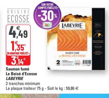 saumon fumé le boisé d'écosse labeyrie