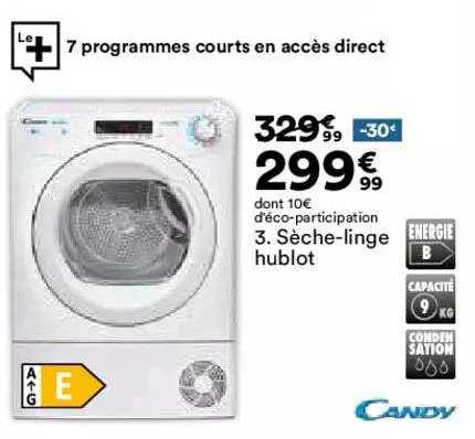 sèche-linge hublot candy
