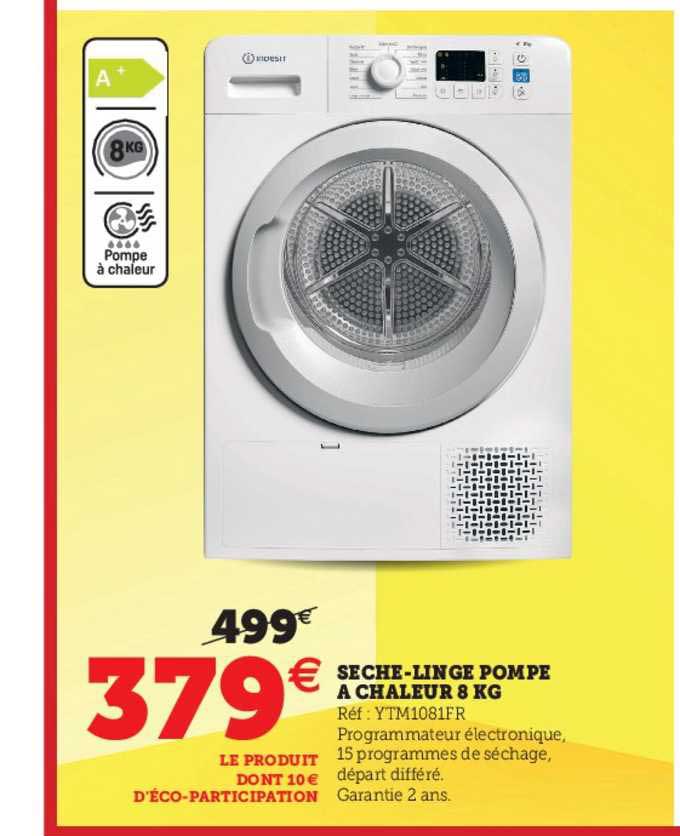 sèche-linge pompe à chaleur 8 kg