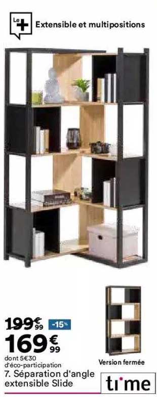 séparation d'angle extensible slide time