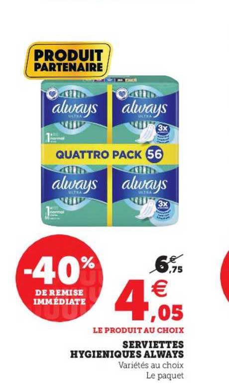 serviettes hygiéniques always