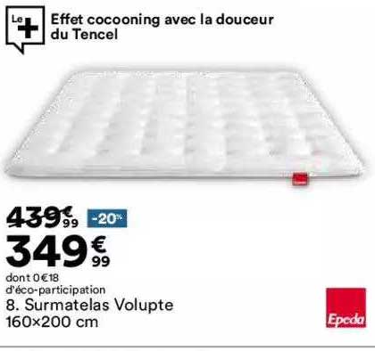 Surmatelas Velupte 160 X 200 Cm Epeda