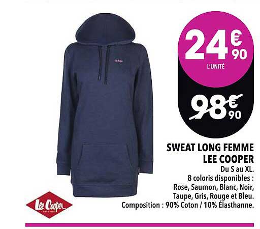 sweat long femme lee cooper