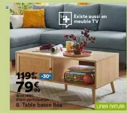 table basse béa linea natura