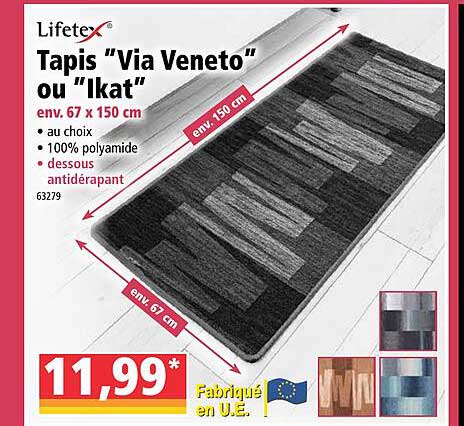 tapis "via veneto" ou "ikat" lifetex