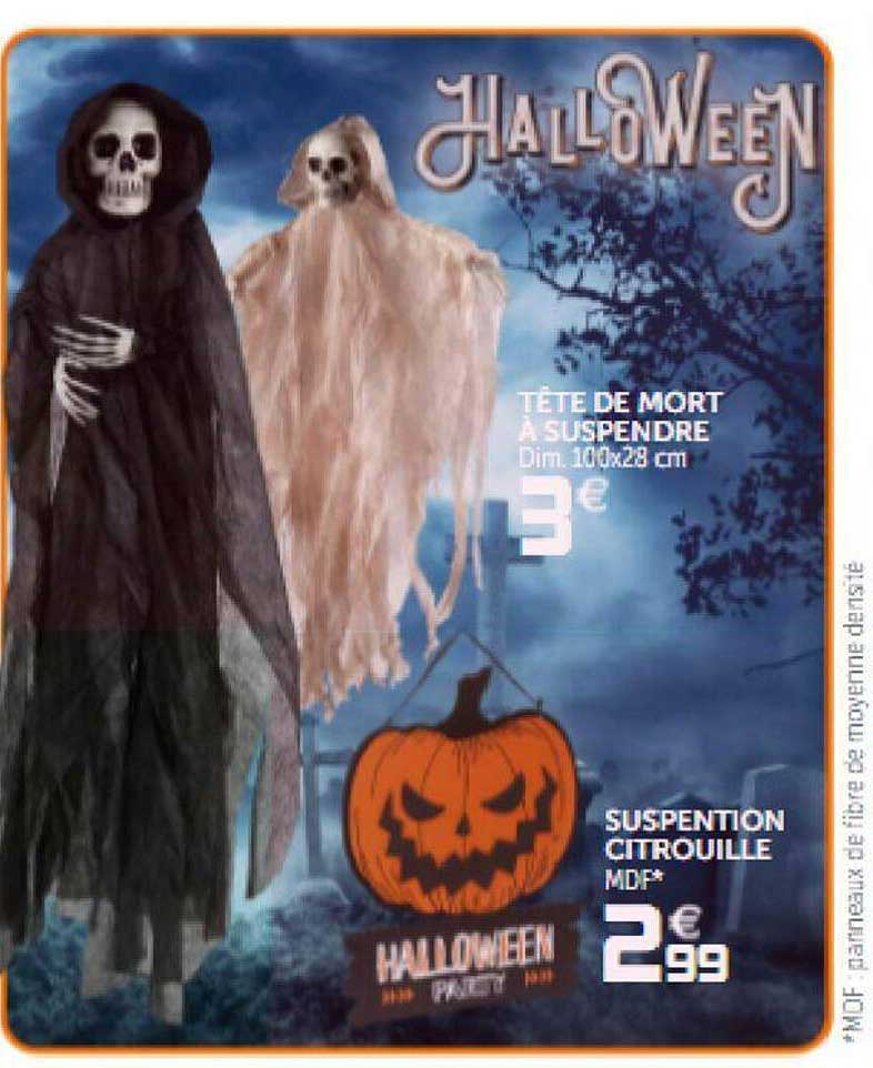 tête de mort à suspendre, suspention citrouille