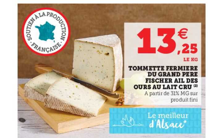 tommette fermière du grand père fisher ail des ours au lait cru