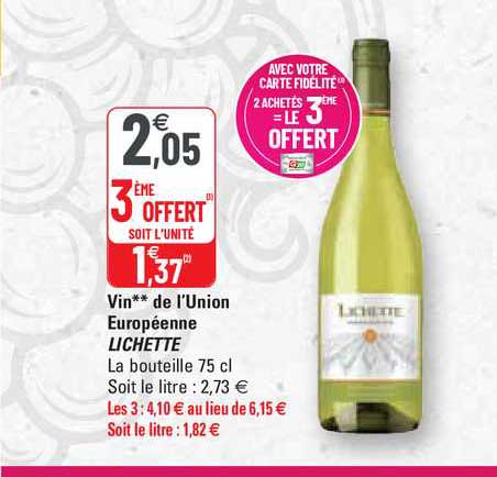 vin** de l'union européenne lichette