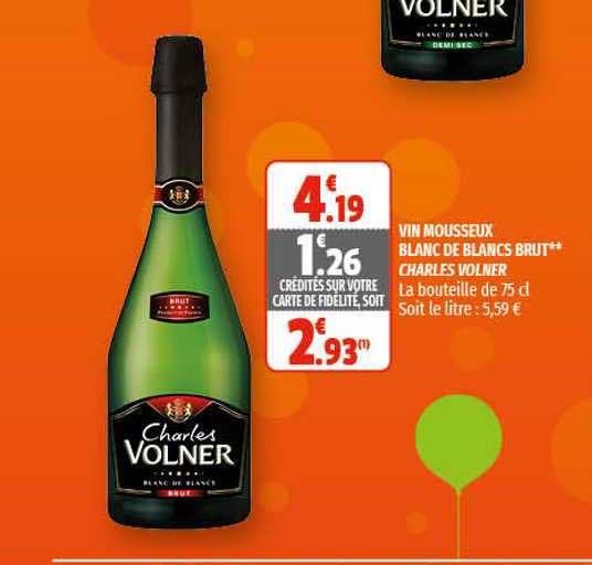 vin mousseux blanc de blanc brut charles volner