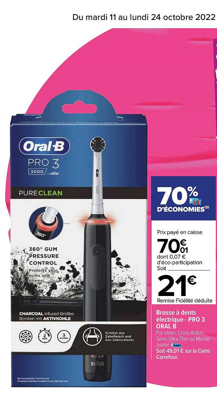 brosse à dents électrique pro 3 oral b