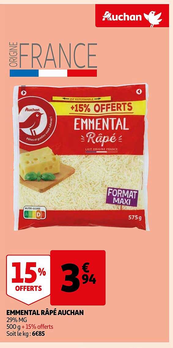 Emmental Râpé Auchan