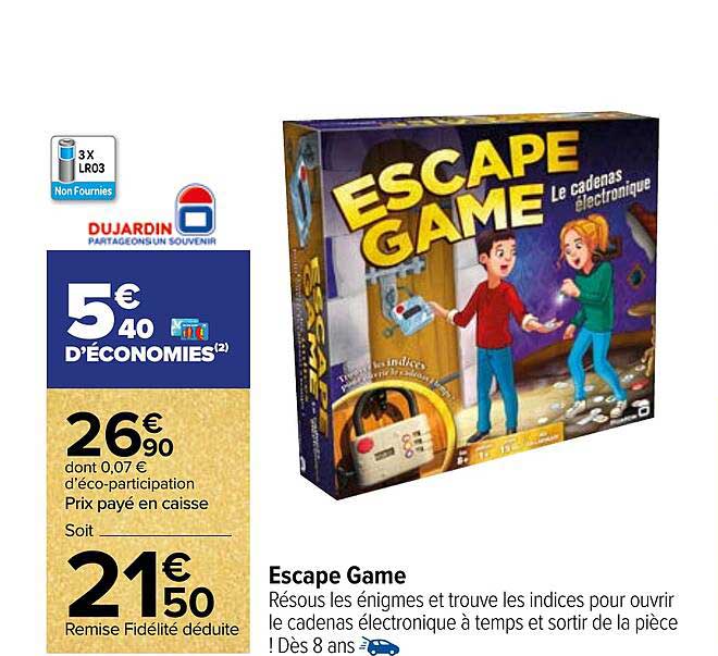 escape game dujardin